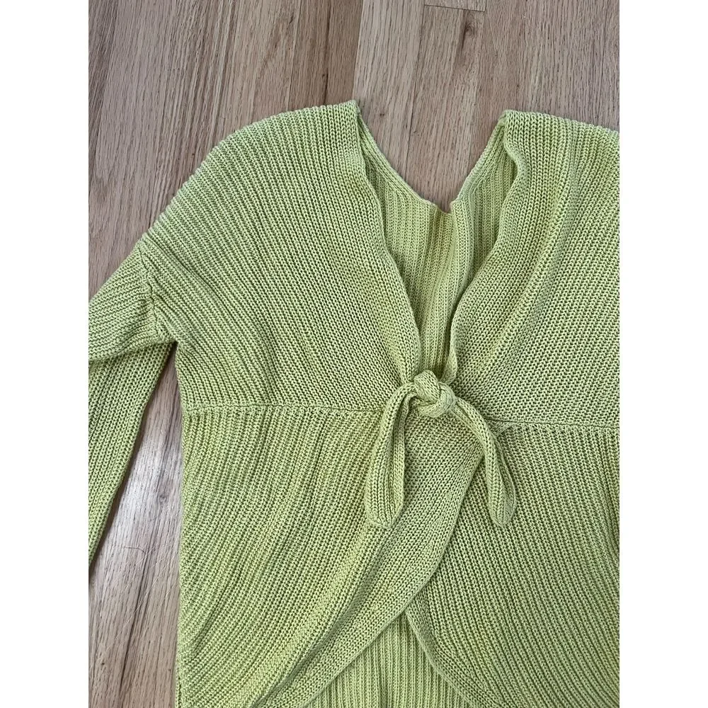 Loft Bright Avocado Tie Back Sweater‎ Medium
